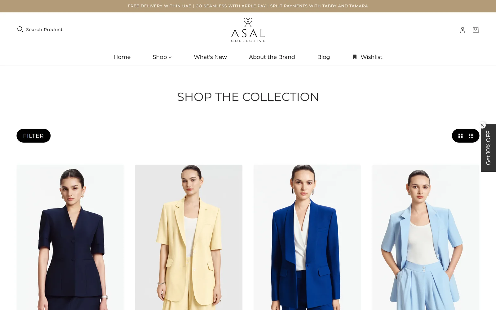 The collection grid, built for fast, considered browsing.
