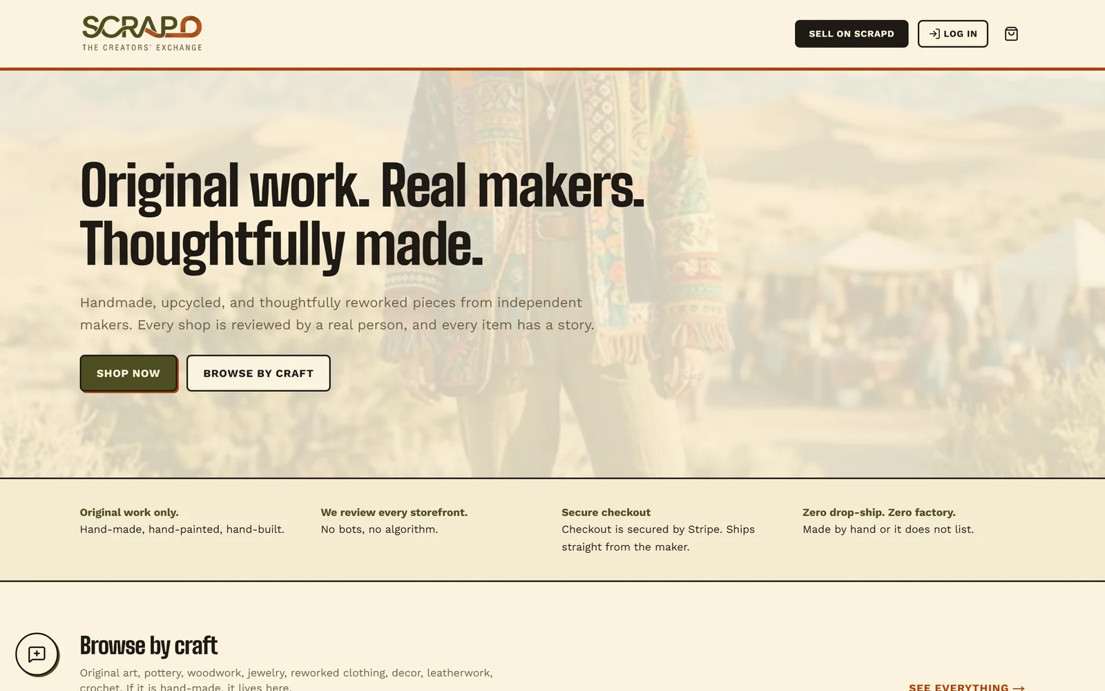 The storefront. Every shop is human-reviewed before it goes live.