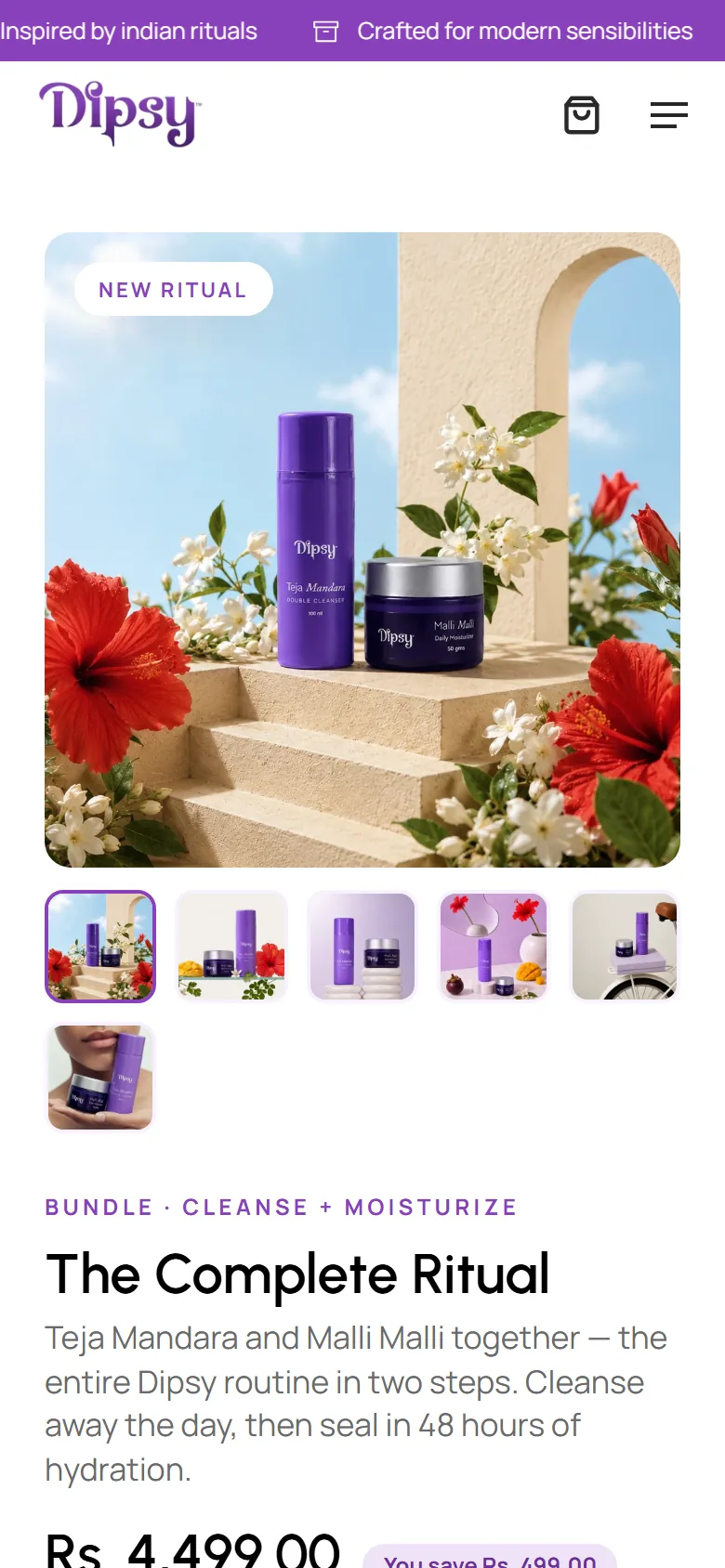 The new bundle product page on a phone