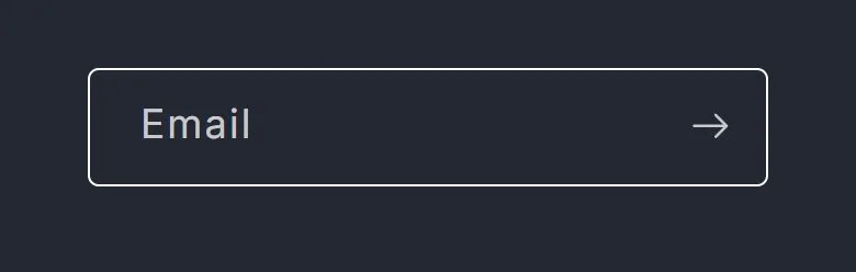 Home, newsletter signup, old site, phone view. A bare 'Email' field with an arrow, no heading and no reason to sign up.