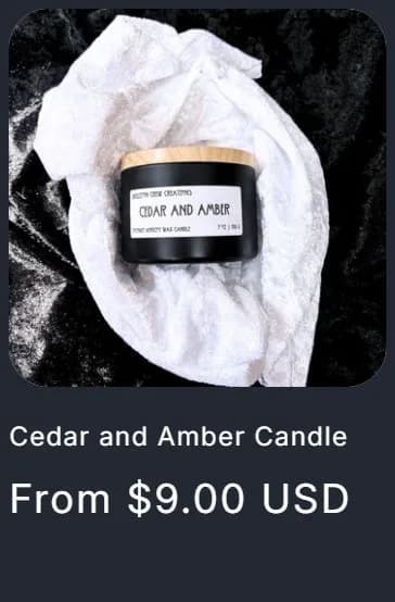 Collection page, product card with sizes, old site, phone view. 'From $9.00 USD' with no way to pick a size.