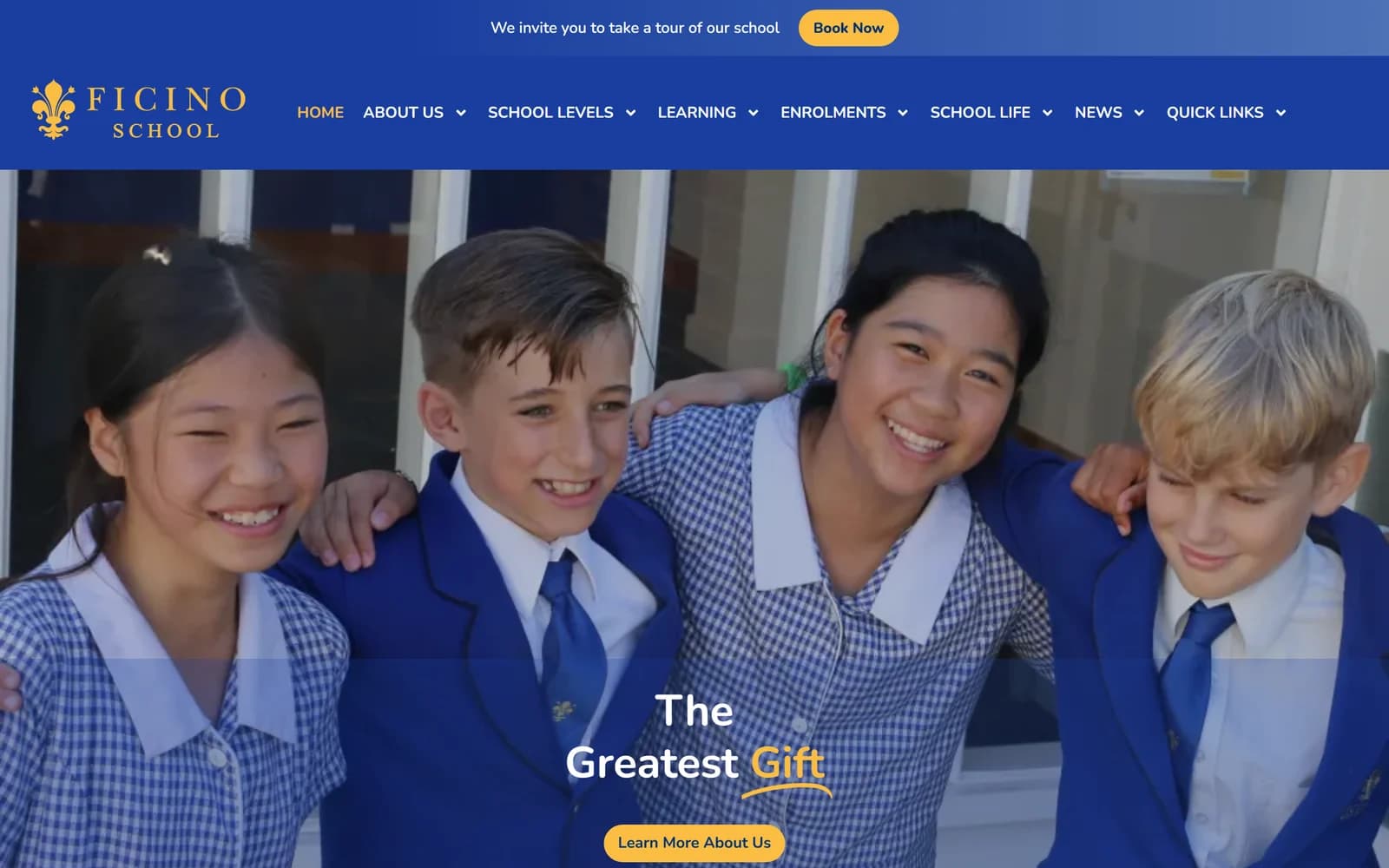 Ficino School case study by WitsCode, Business Website engagement.