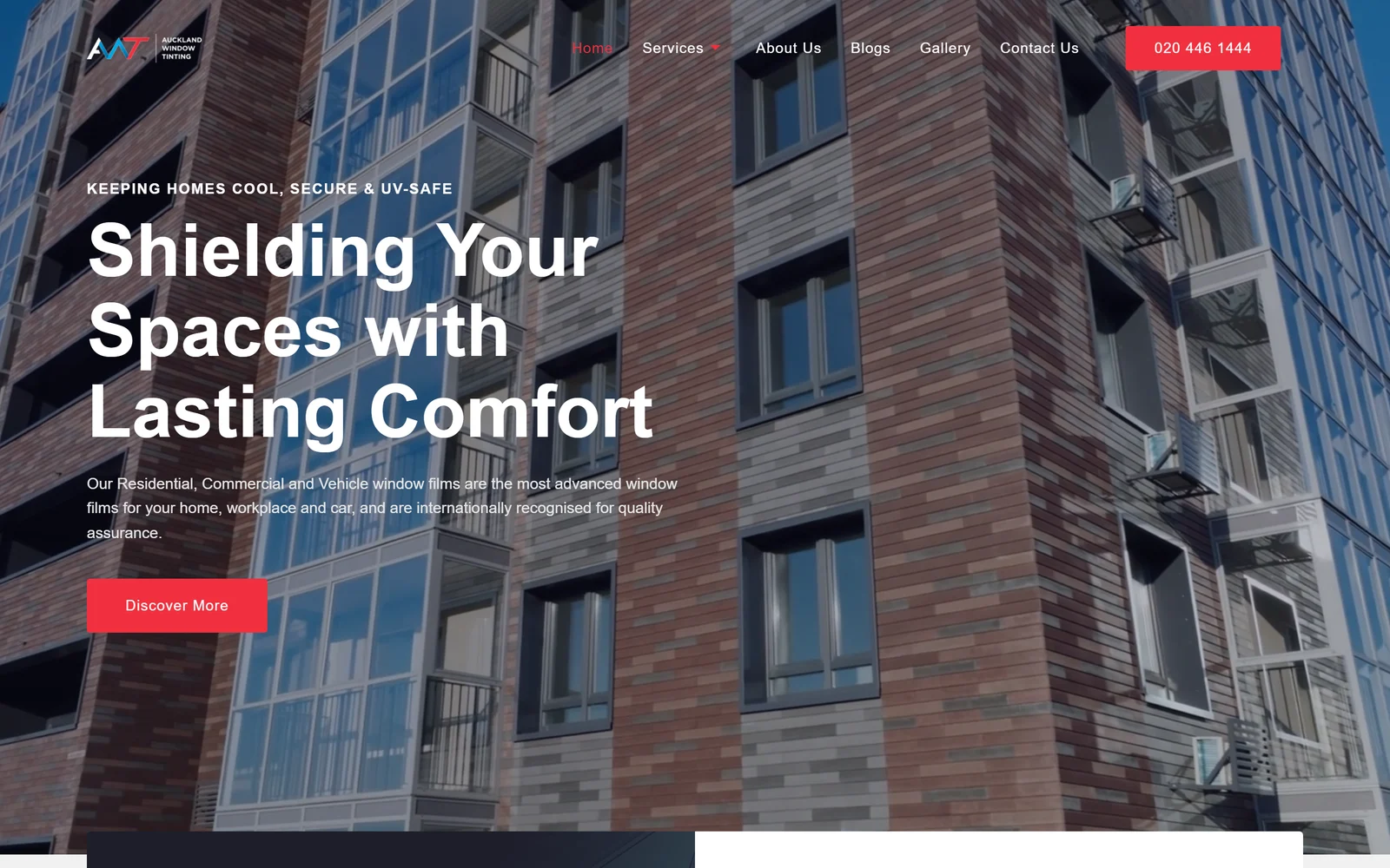 Auckland Window Tinting website built by WitsCode