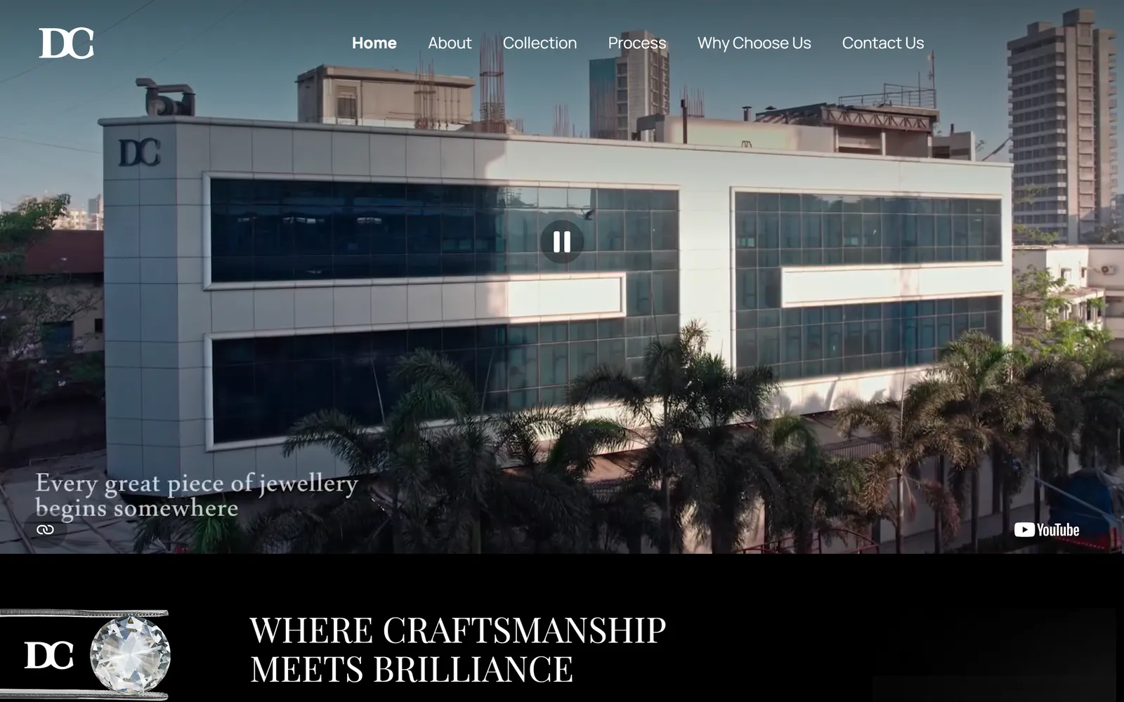 Diamond Creations website built by WitsCode