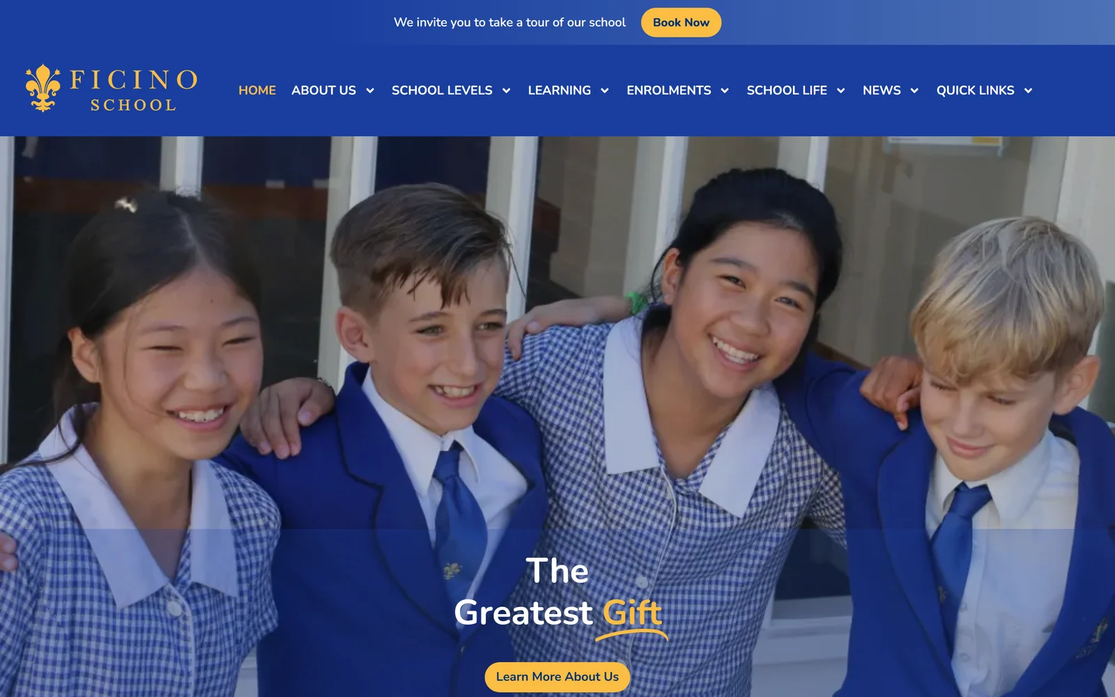 Ficino School website built by WitsCode